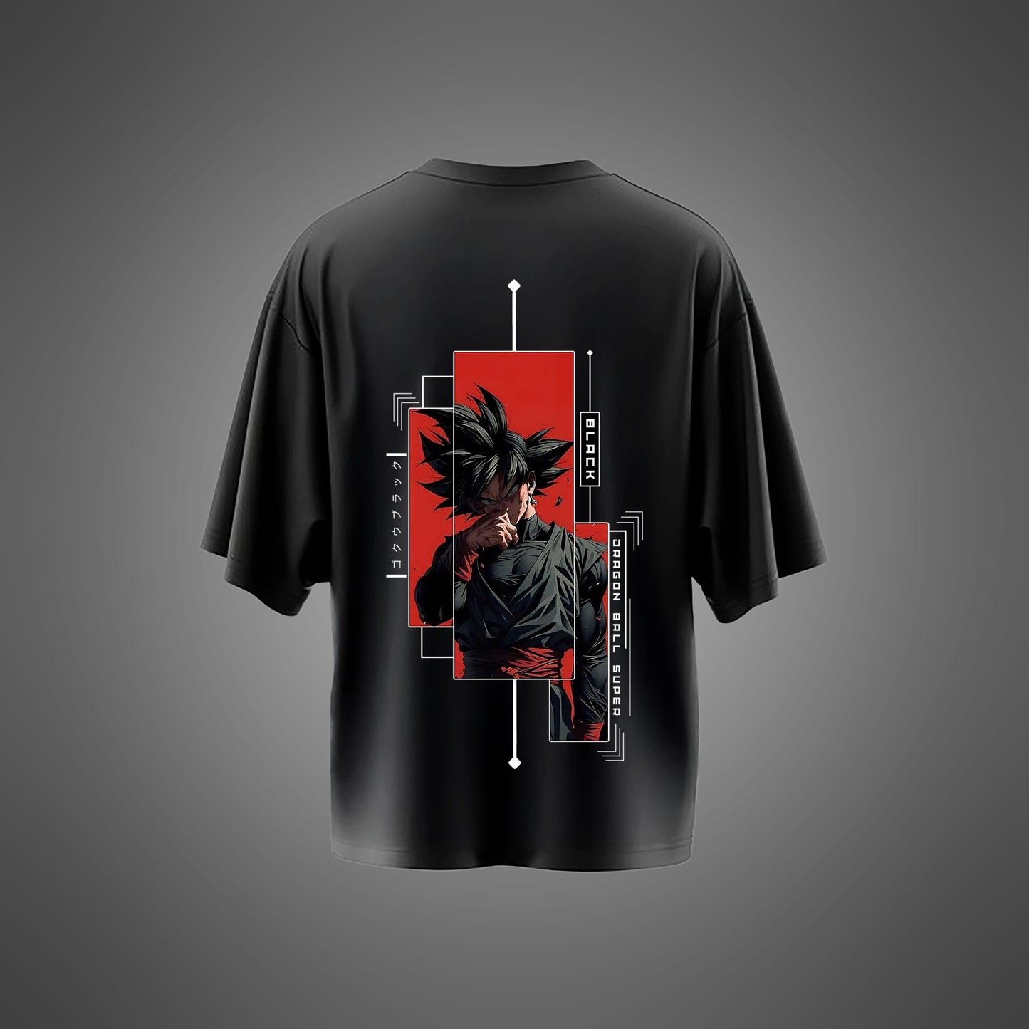 Black Oversized Goku Tee