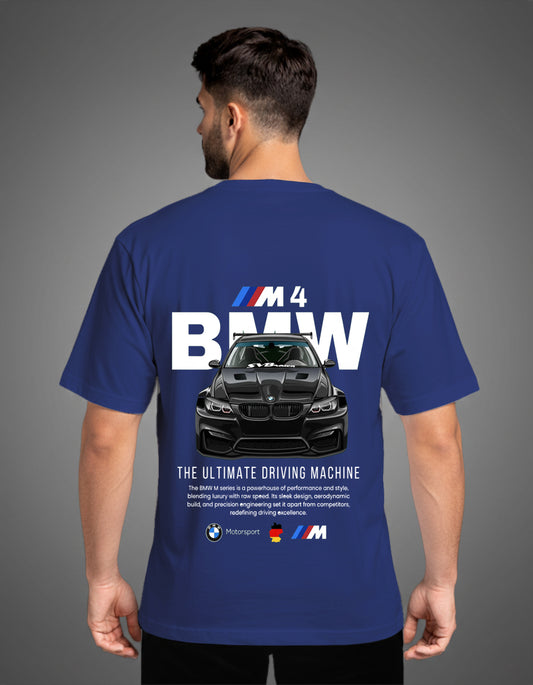 Navy Blue Oversized  Bmw Tee