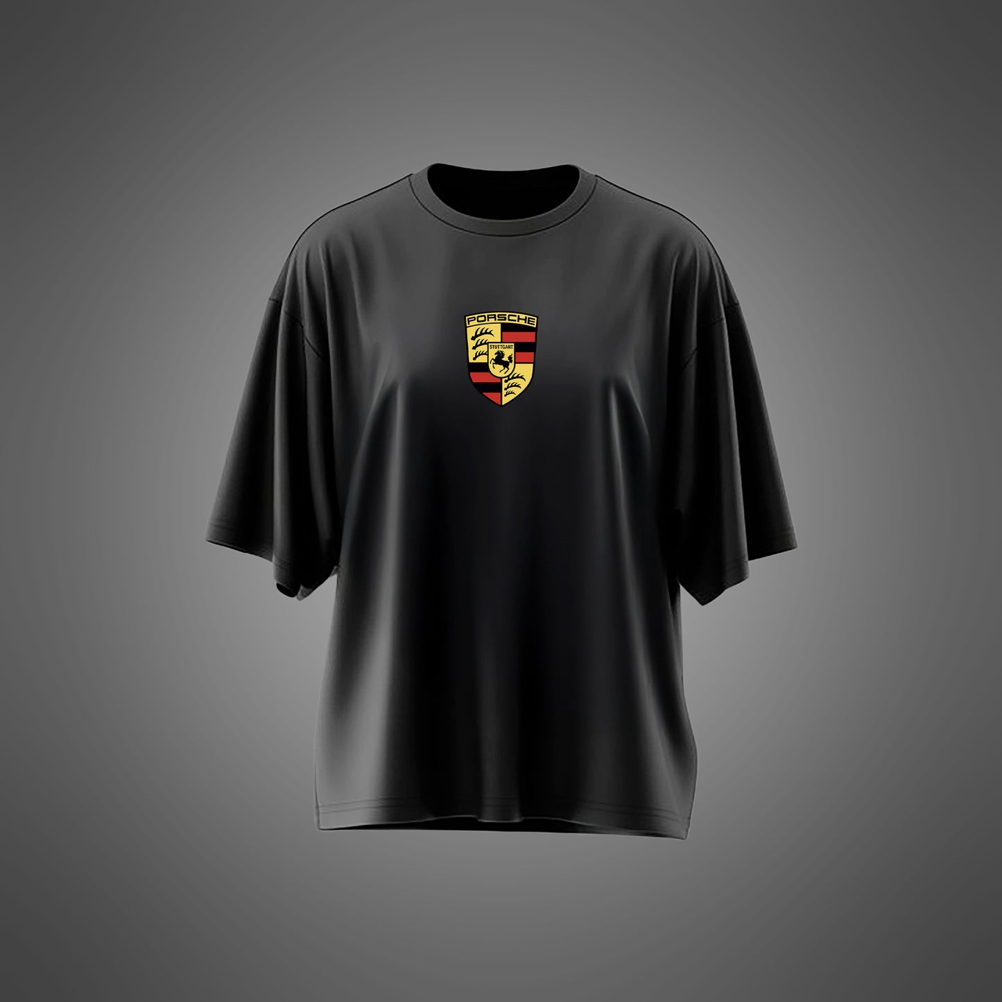Black Oversized Porsche Tee
