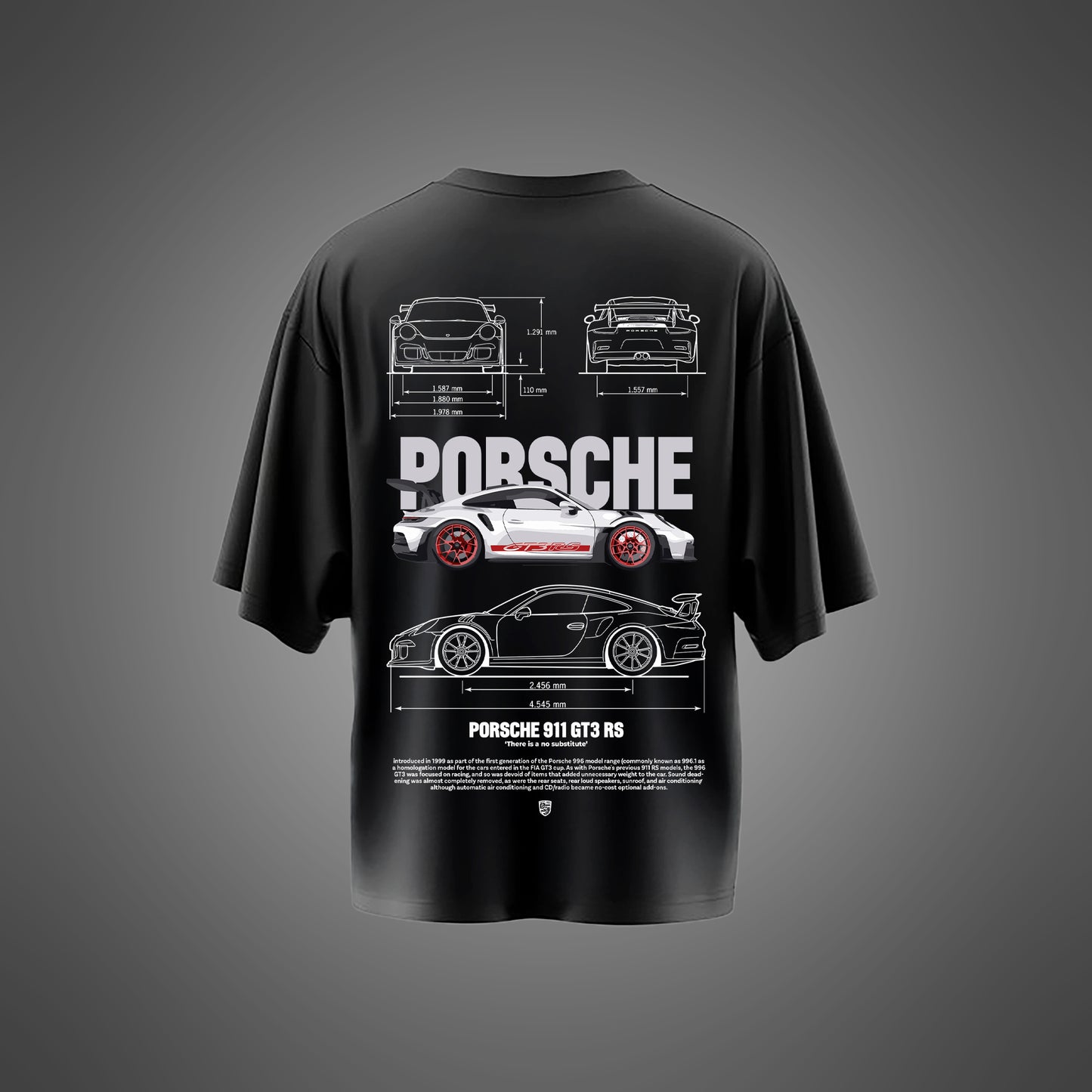 Black Oversized Porsche Tee