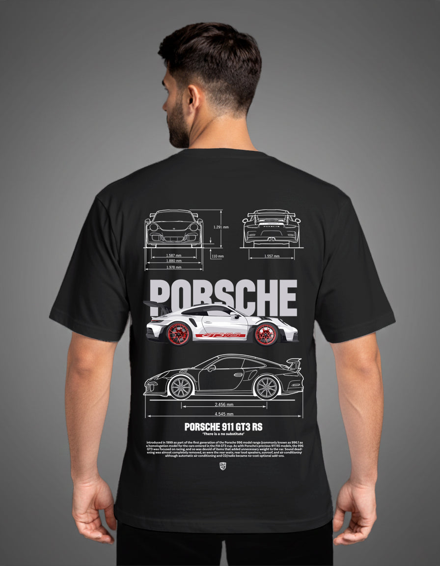 Black Oversized Porsche Tee