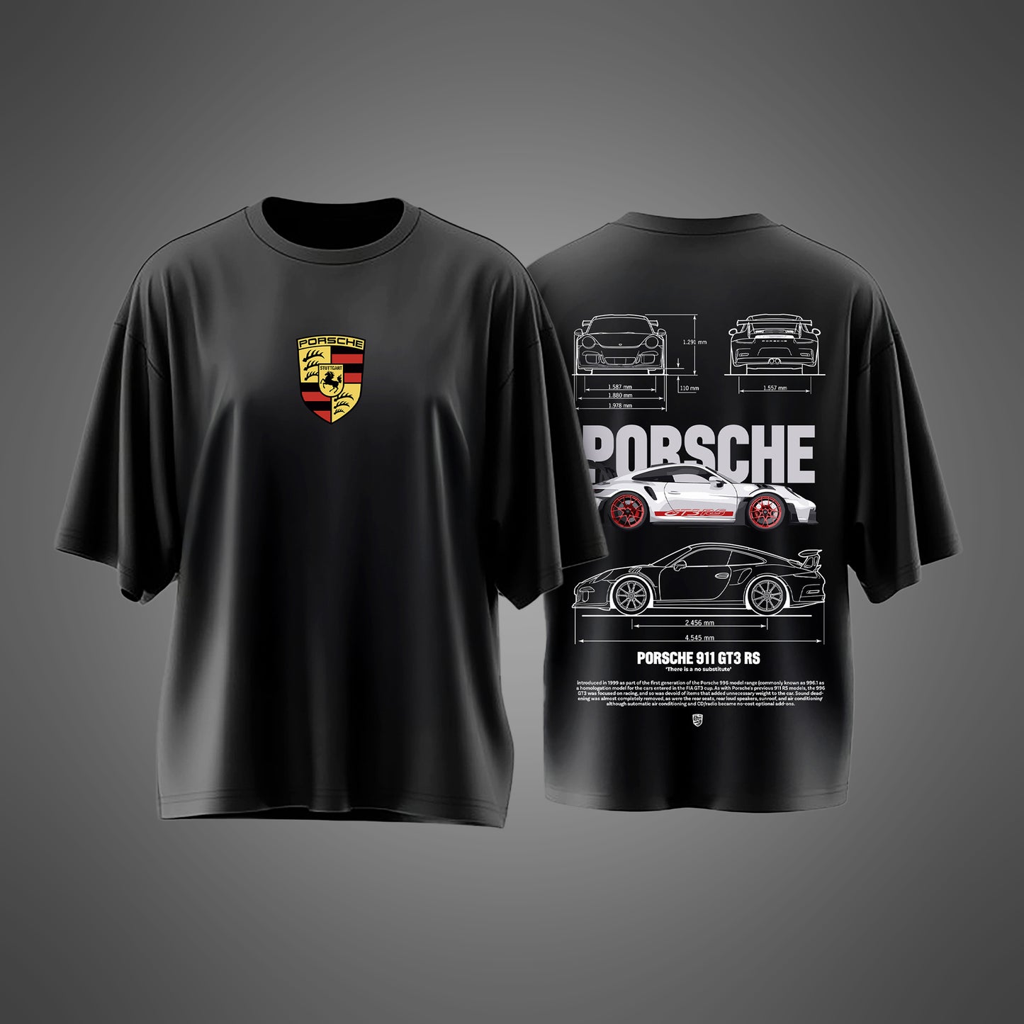 Black Oversized Porsche Tee