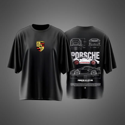 Black Oversized Porsche Tee