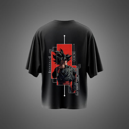 Black Oversized Goku Tee