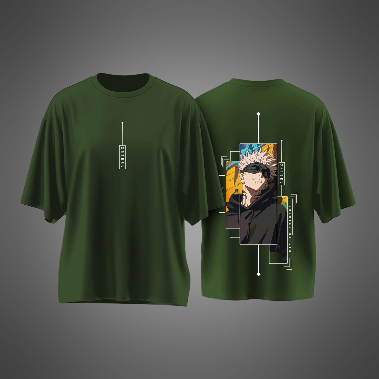 Bottle Green Oversized Satoru Tee