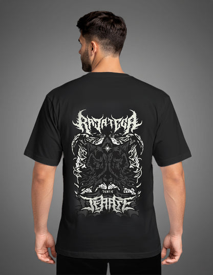 Black Oversized Death Scare Tee