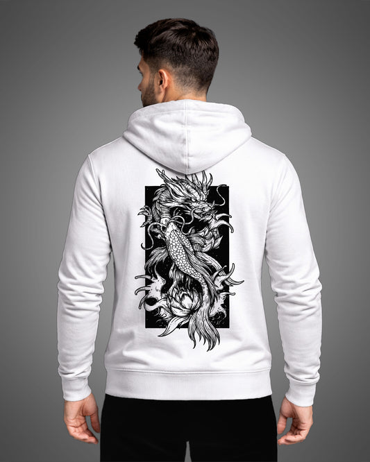 Ikaaru white Dragon Hoodie