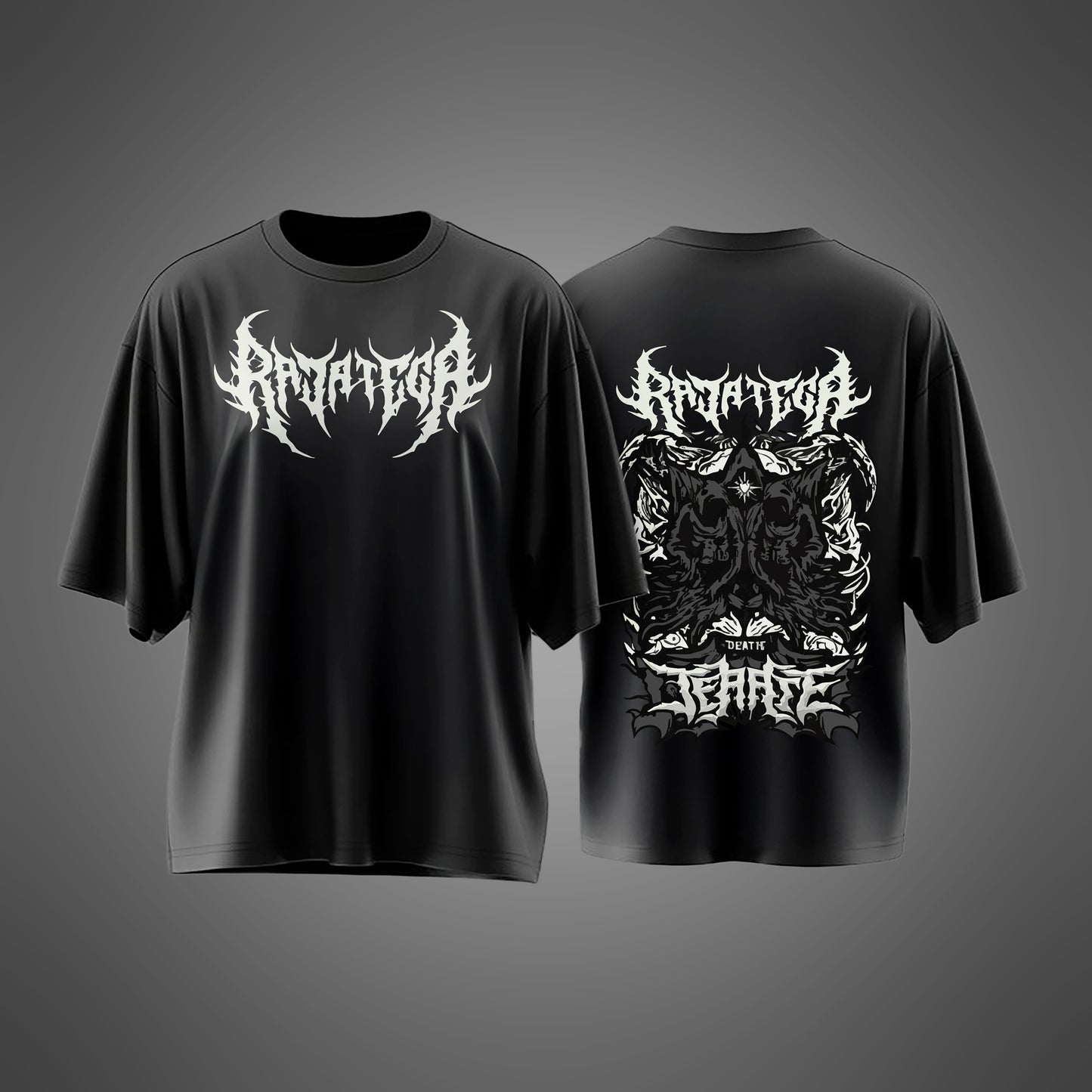 Black Oversized Death Scare Tee