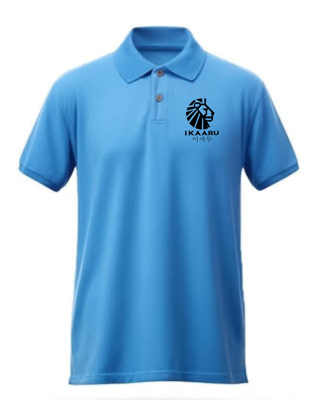 Printed Sky Blue Polo