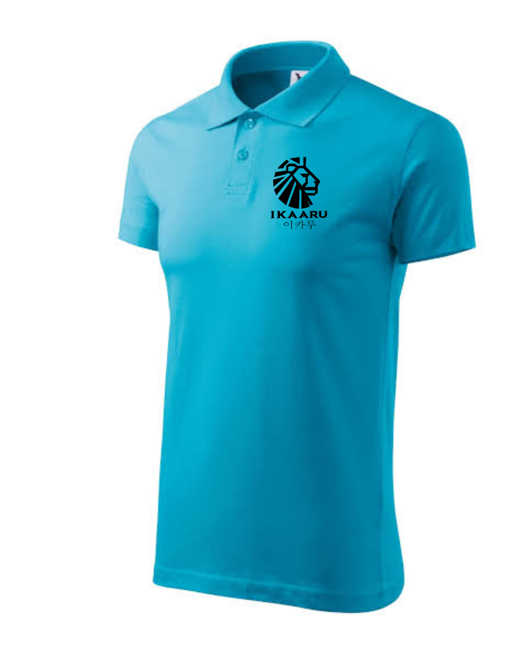 Printed Teal Blue Polo