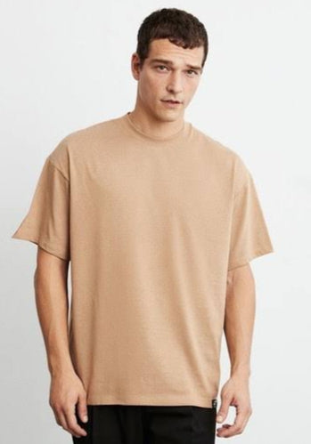 Beige Oversized Plain Tee