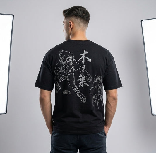 Premium Black Naruto Oversized Tee