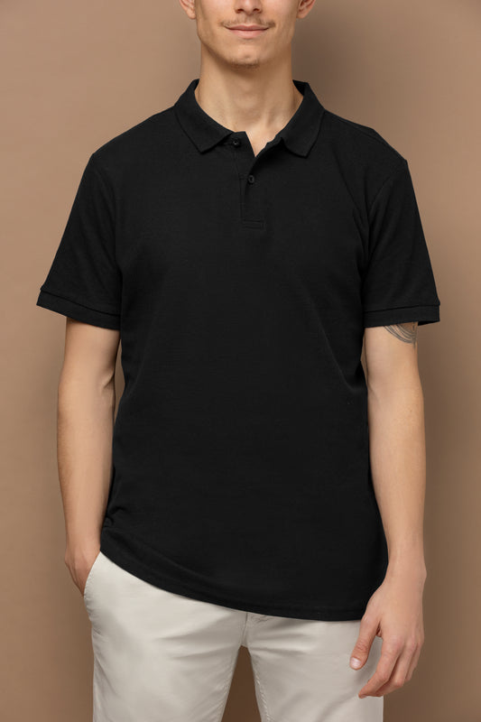 Black Plain Polo